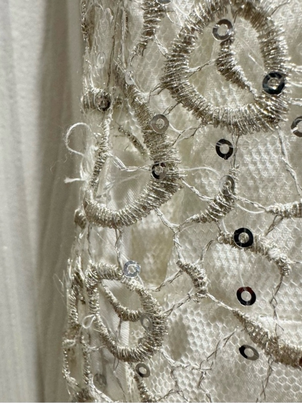 Aidan Mattox Ivory Strapless Lace Sequin Bodice Tulle Trumpet Gown Dress Size 2 - Picture 12 of 12